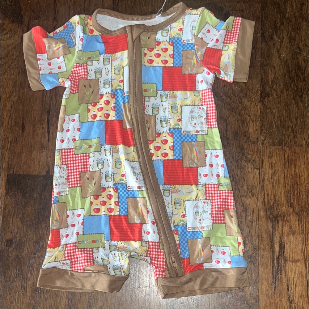 Western Patchwork Baby Romper, NWT by Gray Willow and Co.